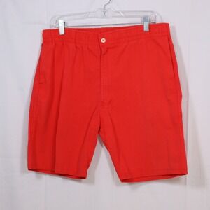 Flying Scotsman Shorts Mens 36 Coral/Red Elastic Waist Cotton Summer Beach